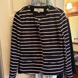 Veronica Beard navy and White Striped Jacket